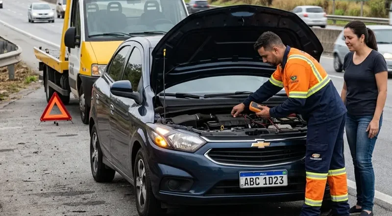 Auto socorro 24h em Santos – pane elétrica, mecânica e bateria fraca